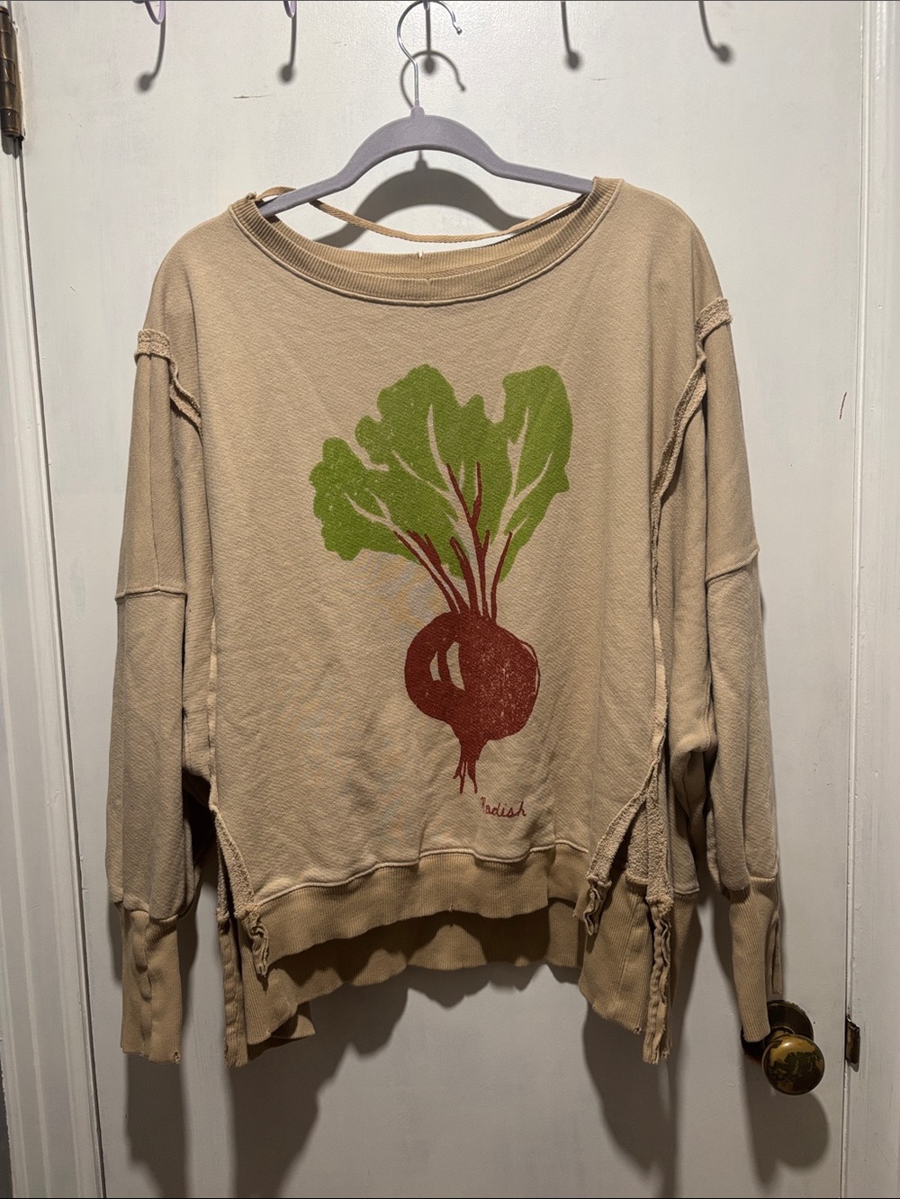 FREE PEOPLE WE THE FREE Camden crewneck sweatshirt radish size xs